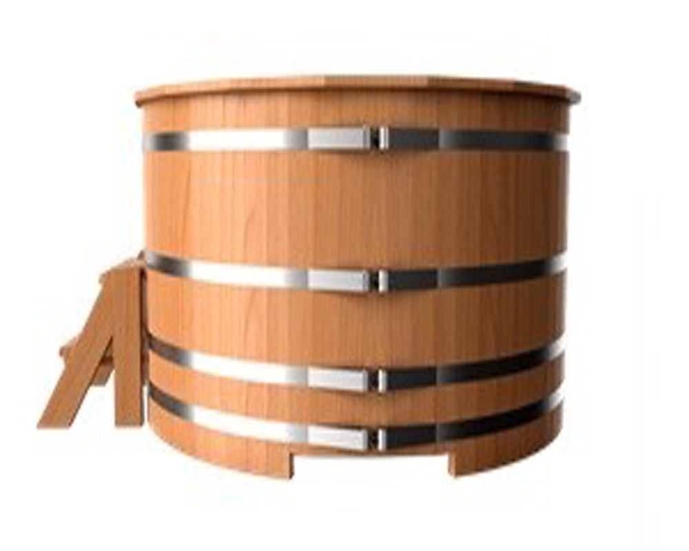 Купель круглая из полипропилена с деревянной отделкой 